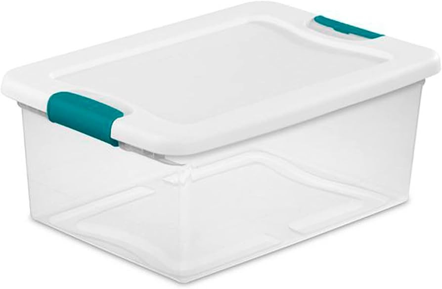 Sterilite 15 Qt Latching Storage Box, Stackable Bin with Latch Lid, Plastic Container to Organize... | Amazon (US)