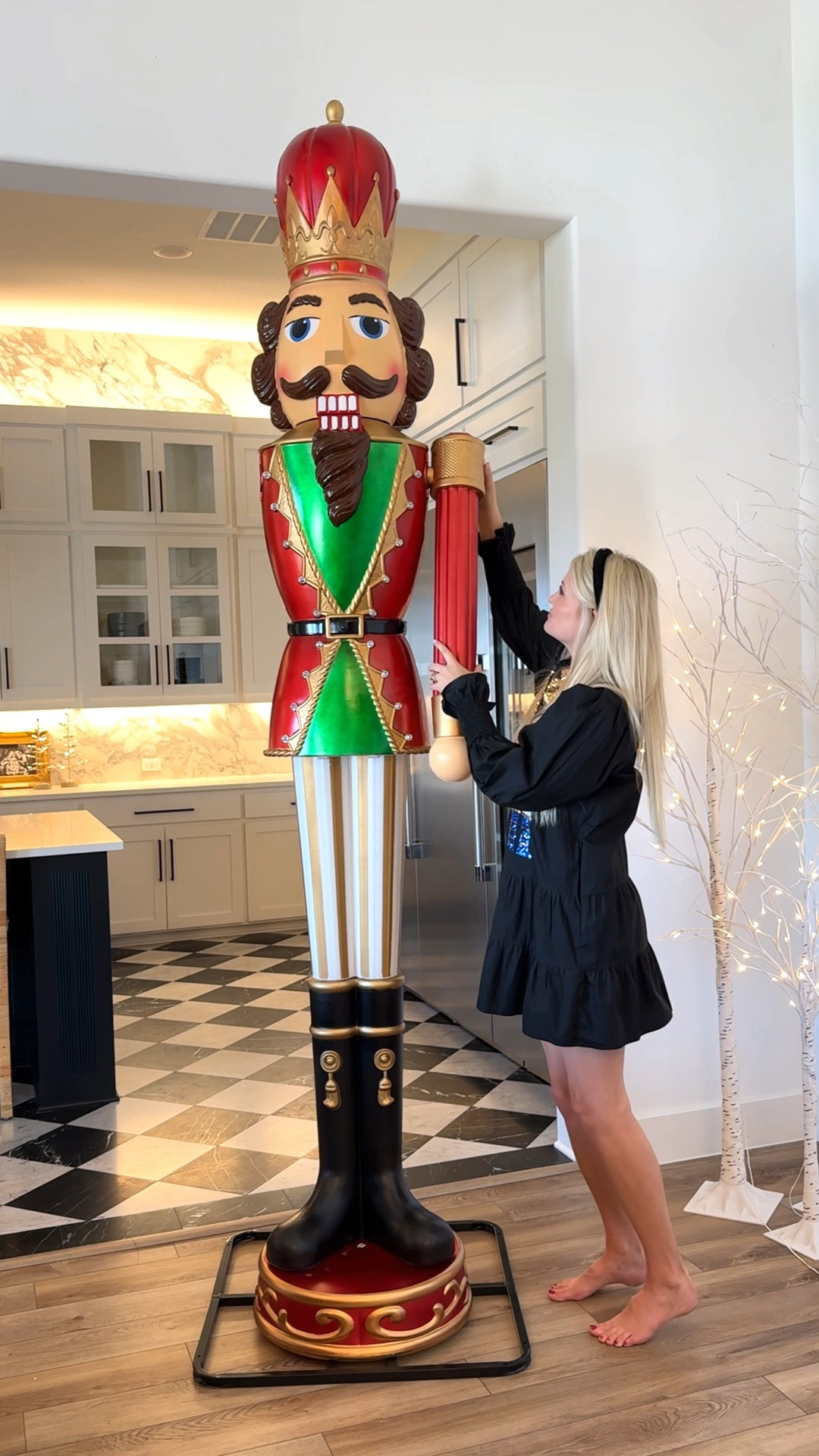 I’m so excited to be partnering with @Walmart on these 9 foot nutcracker! #walmartpartner They are so affordable at $250!! They have lights and motion activated with music! They were so much bigger in person than I even imagined! 

#walmarthome nine no we get out at 11 we extended our checkout time