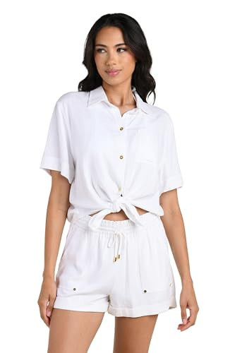 La Blanca Women's Button Up Shirt, White, X-Small | Amazon (US)