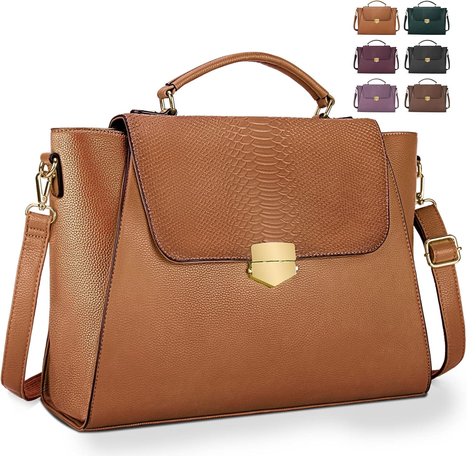 Laptop Bag for Women 15.6 Inch Briefcase Professional Messenger Bag Business Work Tote Bag Crossb... | Amazon (US)