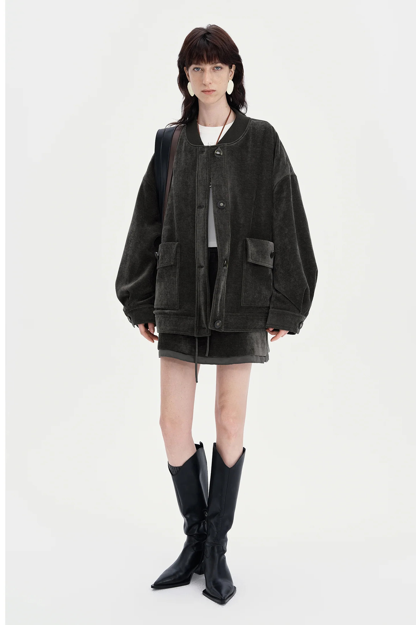 SELFWHO Bahn Style Down-Feel White Duck Down Baseball Down Jacket | SELFWHO