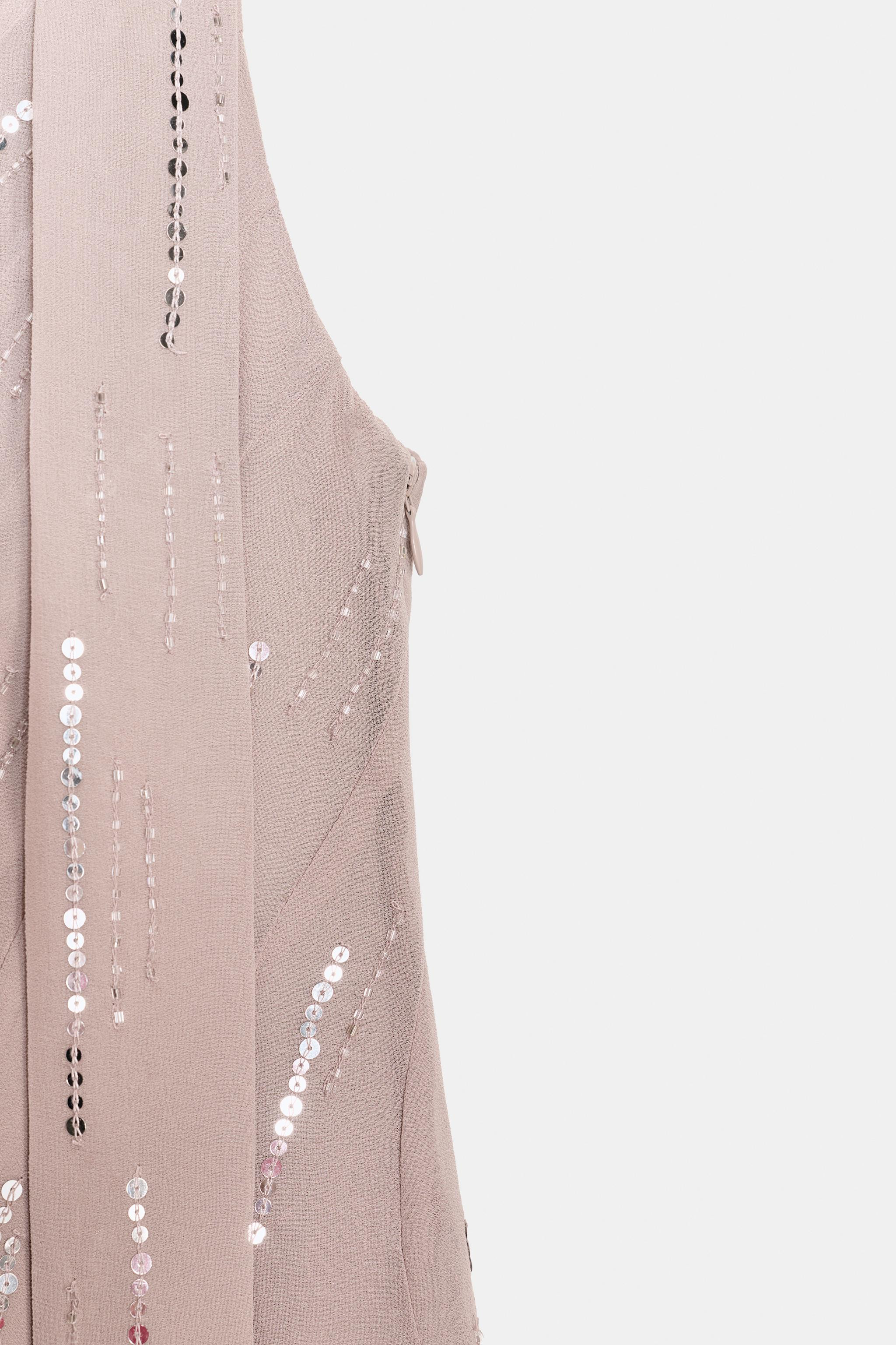 SHORT SEQUIN FOULARD DRESS | Zara US
