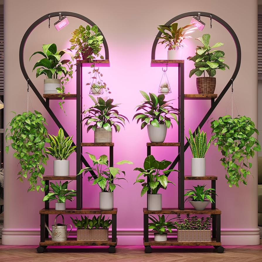 Bestier Plant Stand Indoor with Grow Lights, 6 Tiered Metal Plant Shelf for Indoor Plants Multipl... | Amazon (US)