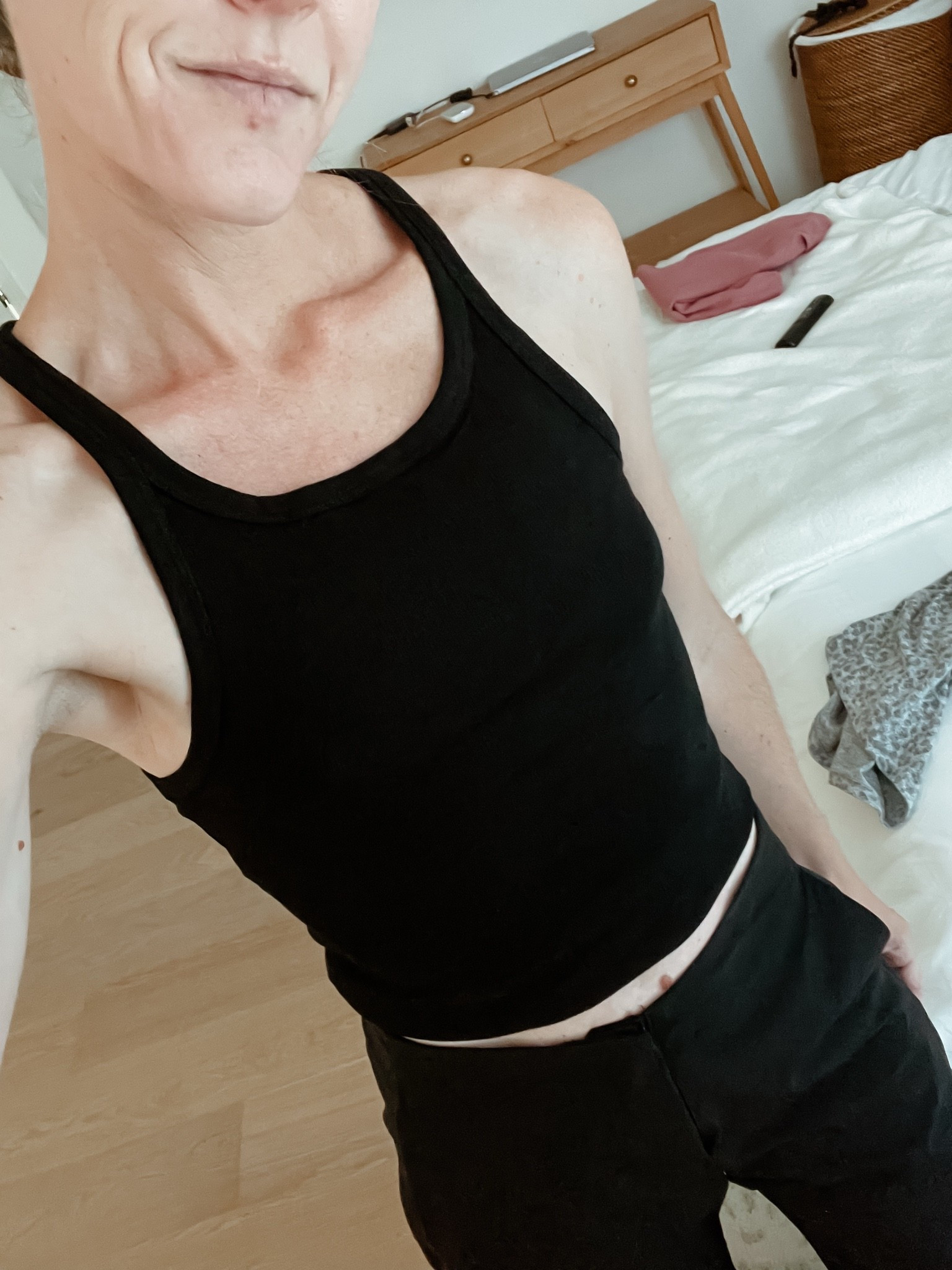 This tank lives up to the hype! H&M Studio for the win. It’s under $25 and I’m wearing a small.