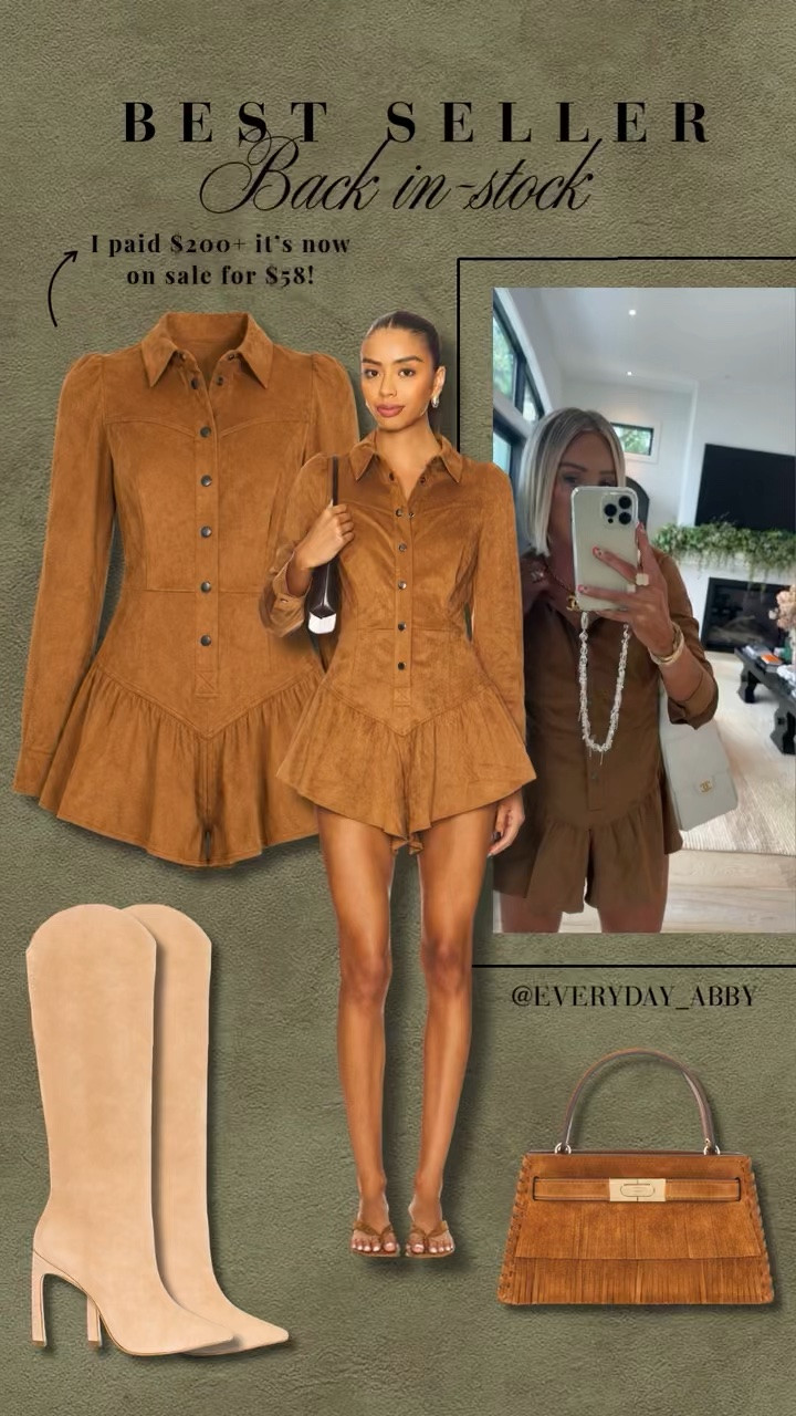 This suede romper is a favorite of mine and it’s finally restocked!! (And on MAJOR sale!!) 👏👏👏

#LTKootd #LTKdayinmylife #LTKSeasonal