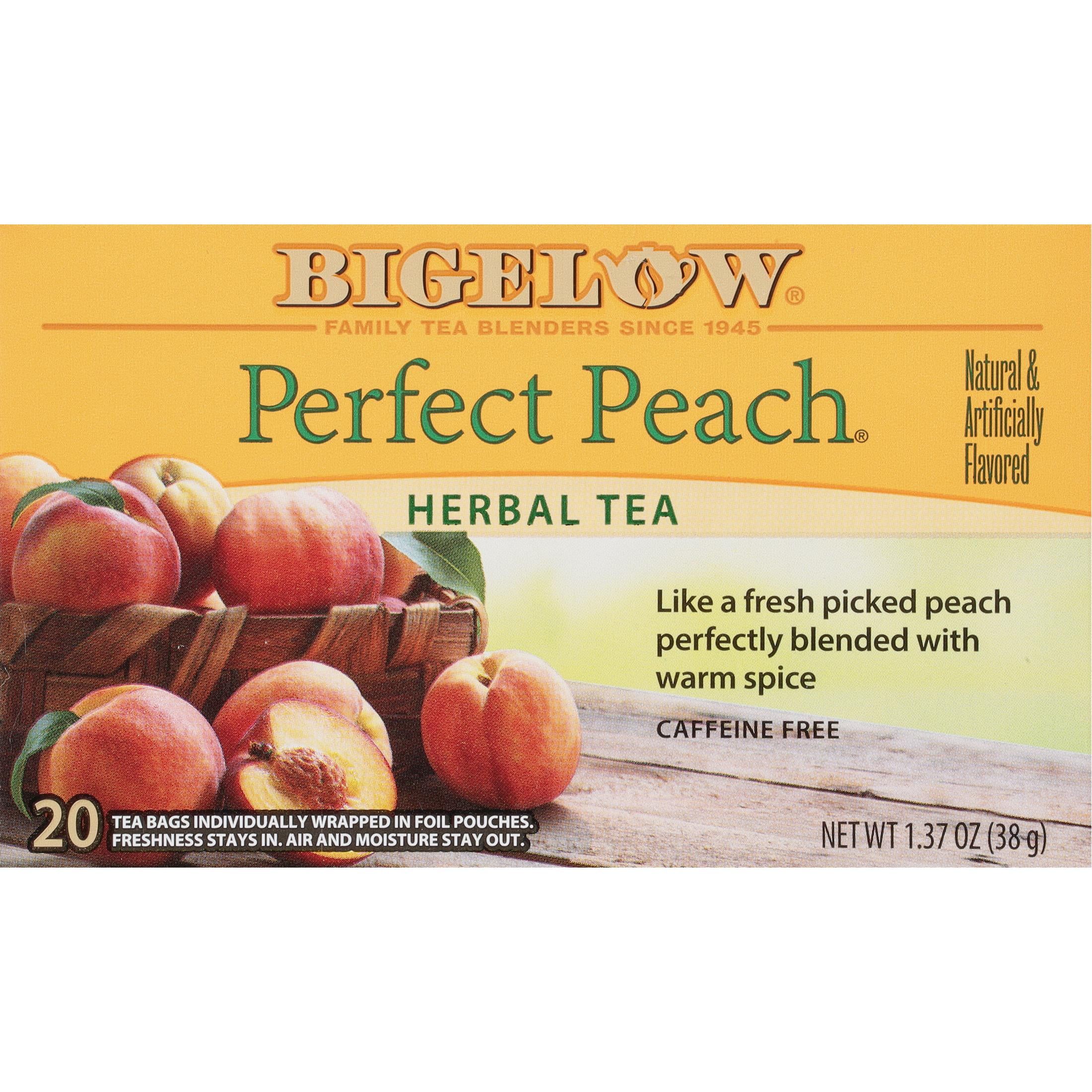 Bigelow Perfect Peach, Caffeine Free, Herbal Tea Bags, 20 Count - Walmart.com | Walmart (US)