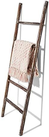 Amazon.com: Farmhouse Accents USA Rustic Blanket Ladder - Dark Brown & White Distressed Stain - S... | Amazon (US)