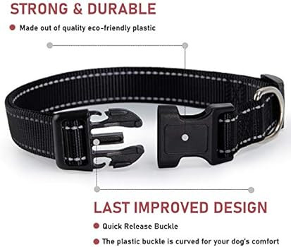 Reflective Dog Collar with Safety Locking Buckle, Adjustable Soft Neoprene Padded Breathable Nylo... | Amazon (US)