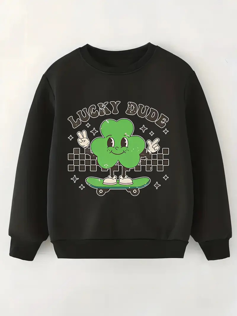 St. Patrick's Day Cute Cartoon Lucky Leaf Graphic Print Boys - Temu | Temu Affiliate Program