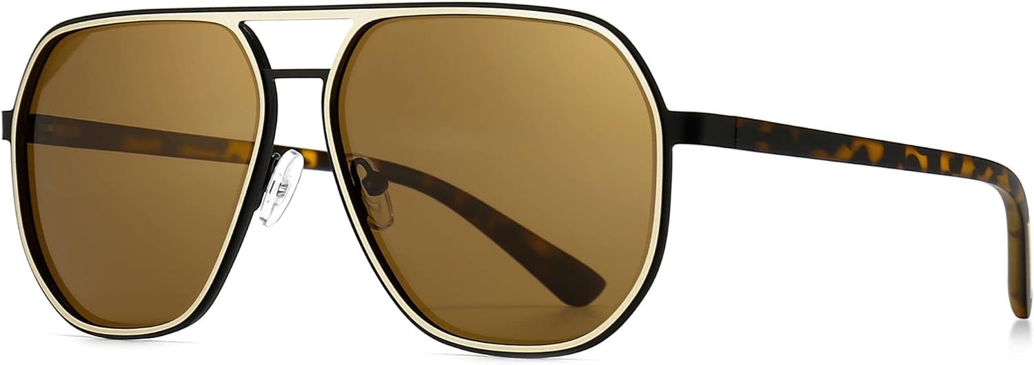 SUNGAIT Polygon Aviator Sunglasses for Men Polarized Trendy Square Sun Glasses Retro Pilot Shades... | Amazon (US)