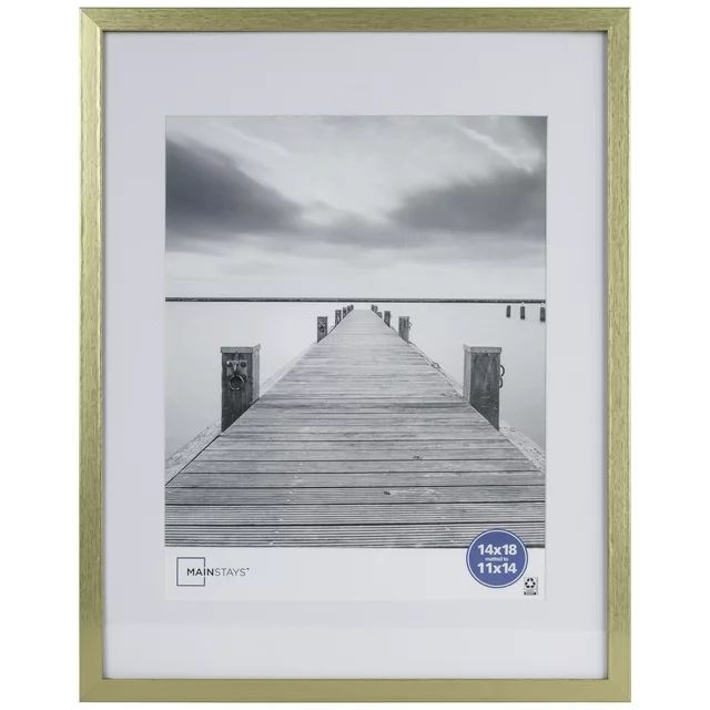 Mainstays 14x18 Matted to 11x14 Linear Gold Gallery Picture Frame | Walmart (US)
