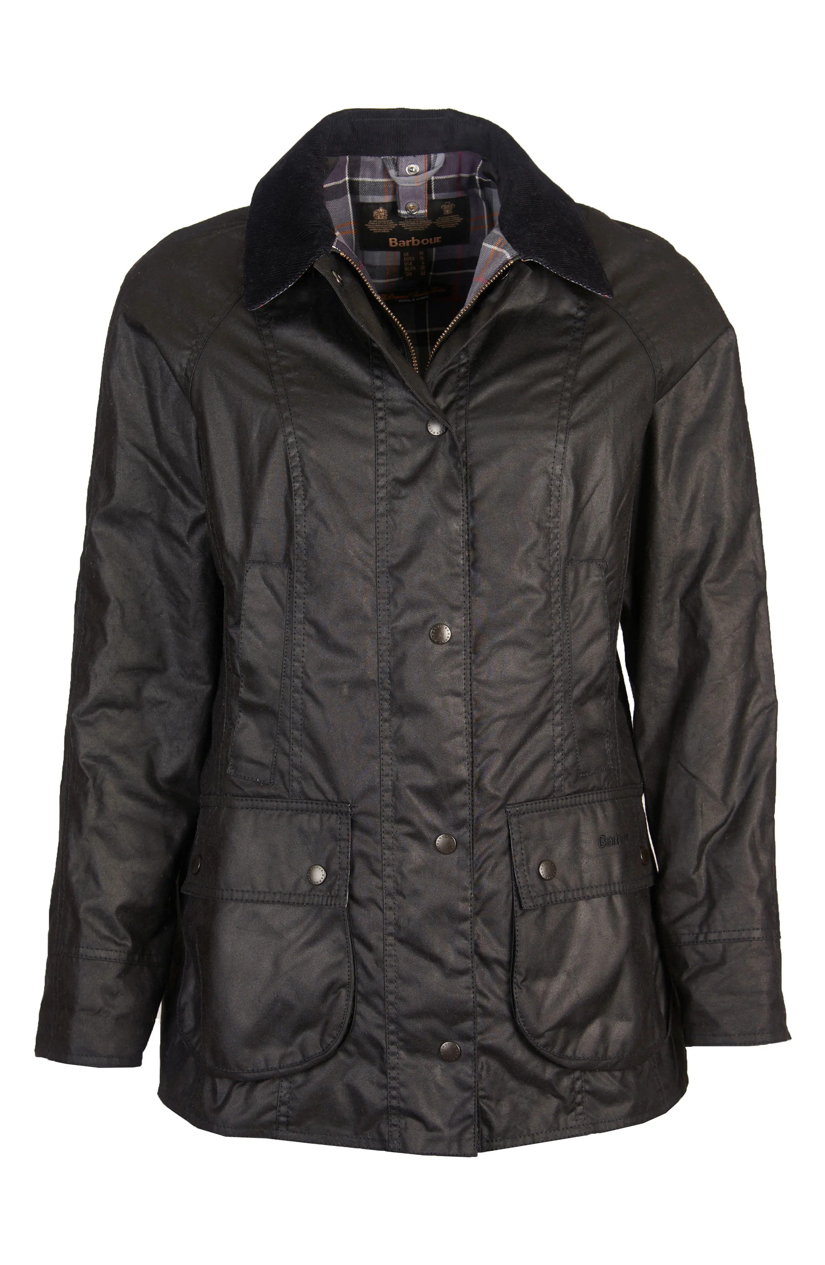 Barbour Beadnell Waxed Cotton Jacket in Navy at Nordstrom, Size 8 Us | Nordstrom