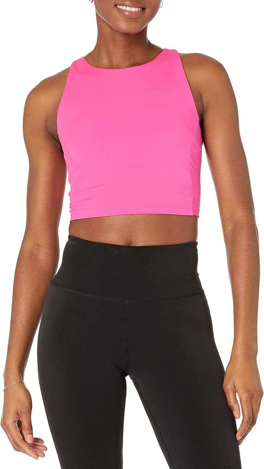 Amazon Essentials Women's Active Sculpt High Neck Racer Back Sports Bra Tank (Available in Plus S... | Amazon (US)