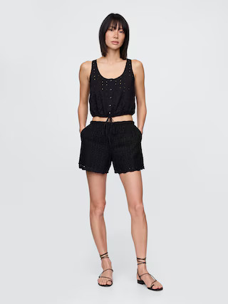 High Rise Eyelet Easy Shorts | Gap (US)