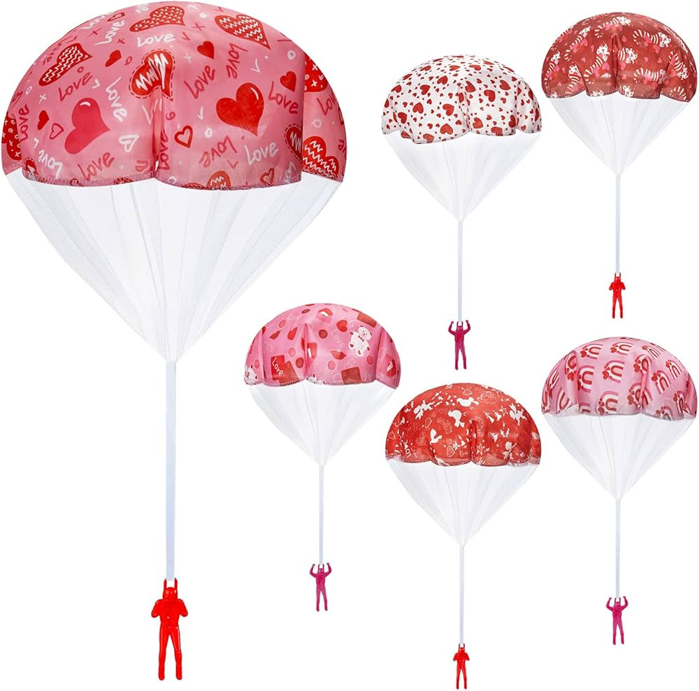Aoriher 12 Pieces Valentine's Day Parachute Toy Army Soldiers Guys Toy Throwing Hand Toy Game Fly... | Amazon (US)