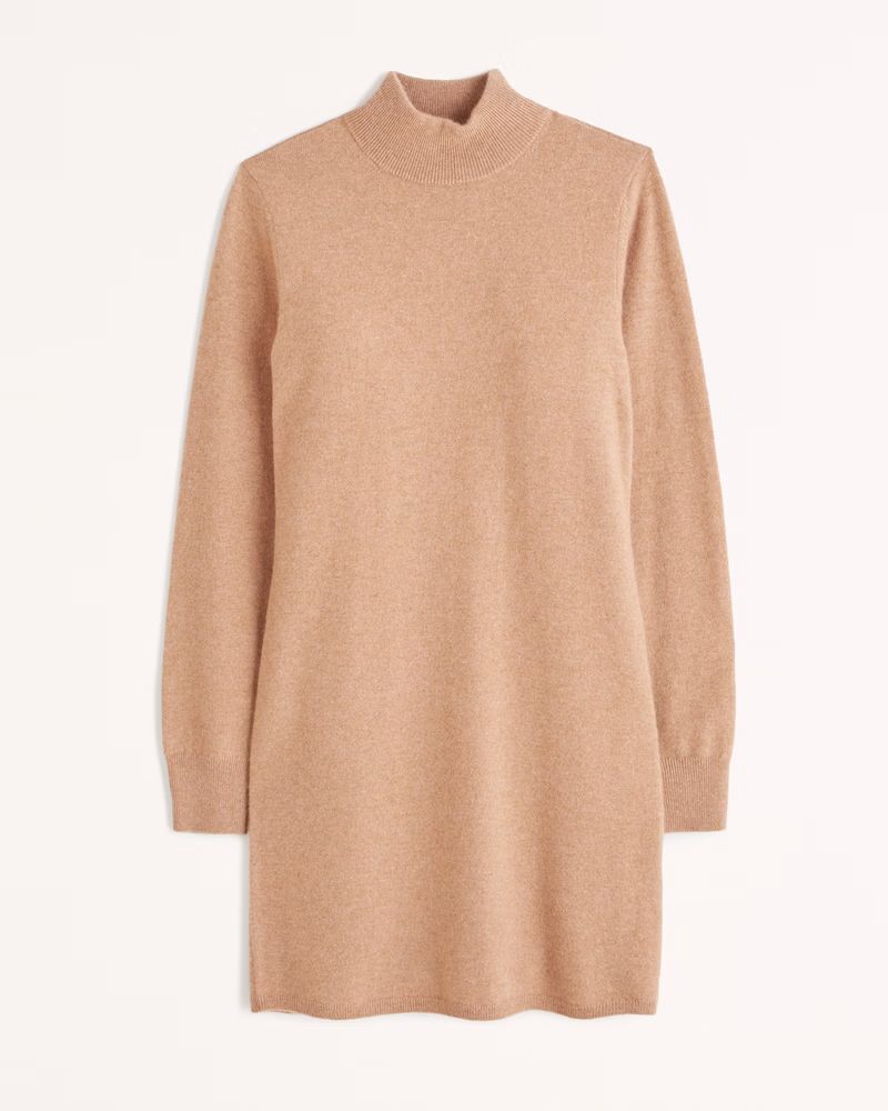 Cashmere-Blend Mockneck Mini Sweater Dress | Abercrombie & Fitch (US)