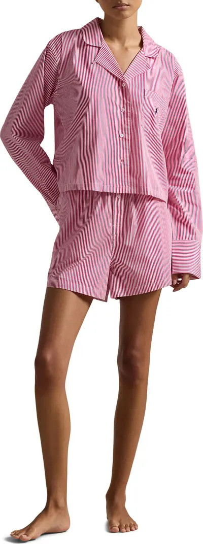Crop Cotton Poplin Short Pajamas | Nordstrom