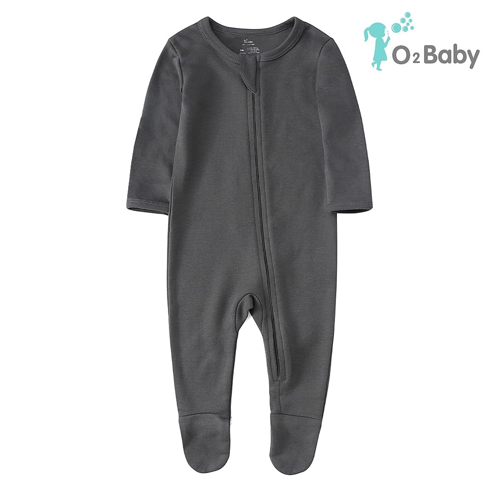 O2 BABY Baby Boys Girls Organic Cotton Zip-Front Sleeper Pajamas, Footed Sleep 'n Play | Amazon (US)