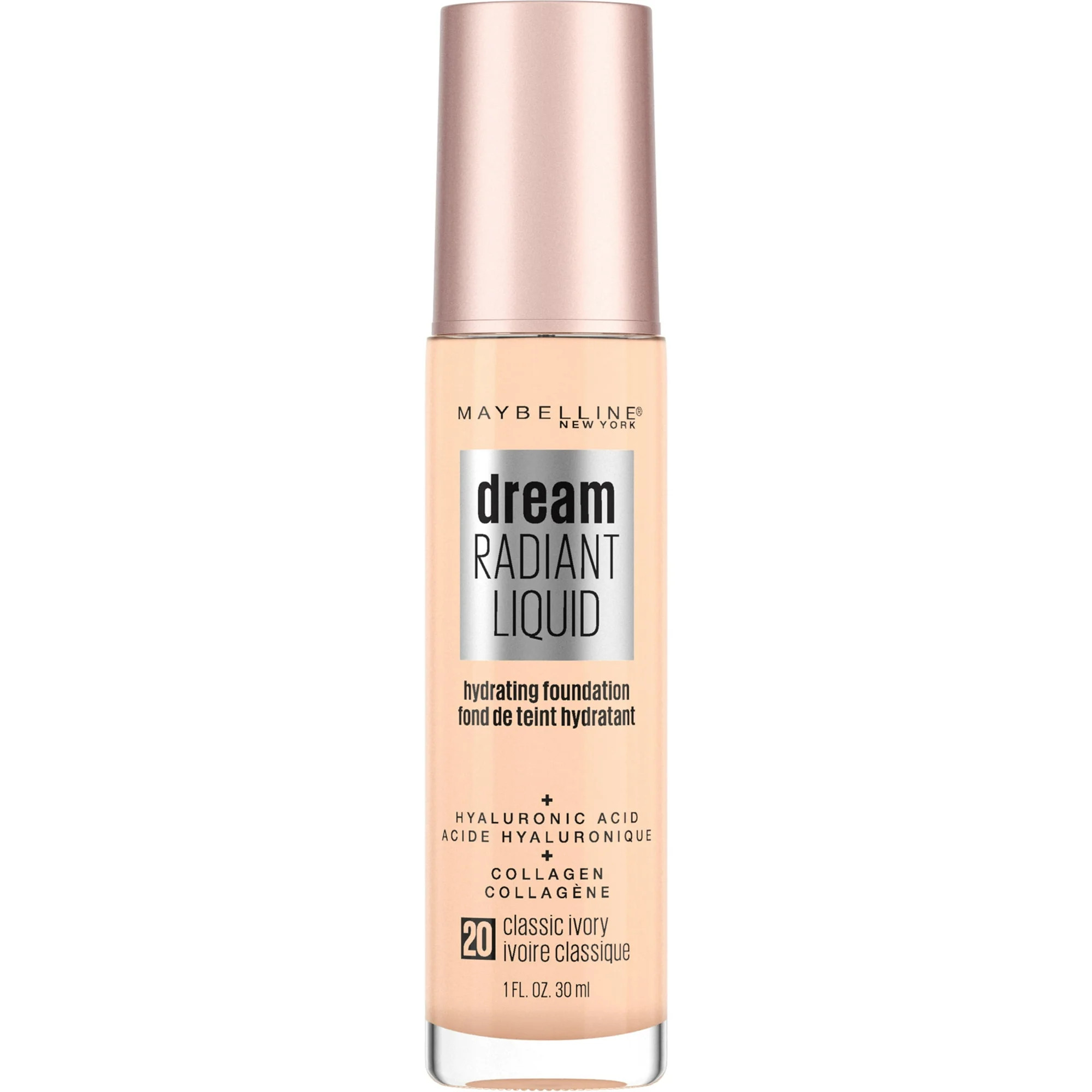 Maybelline Dream Radiant Liquid Foundation Makeup, 20 Classic Ivory, 1 fl oz | Walmart (US)