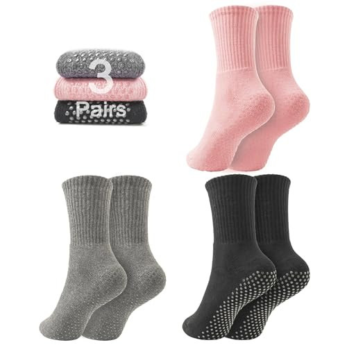 LKDxiangyu 3 pairs Grip socks Pilates grip socks Grip socks soccer Pilates socks Grip socks for women Pilates yoga socks grippy socks for women Barre socks Pilates socks with grips for women | Amazon (US)