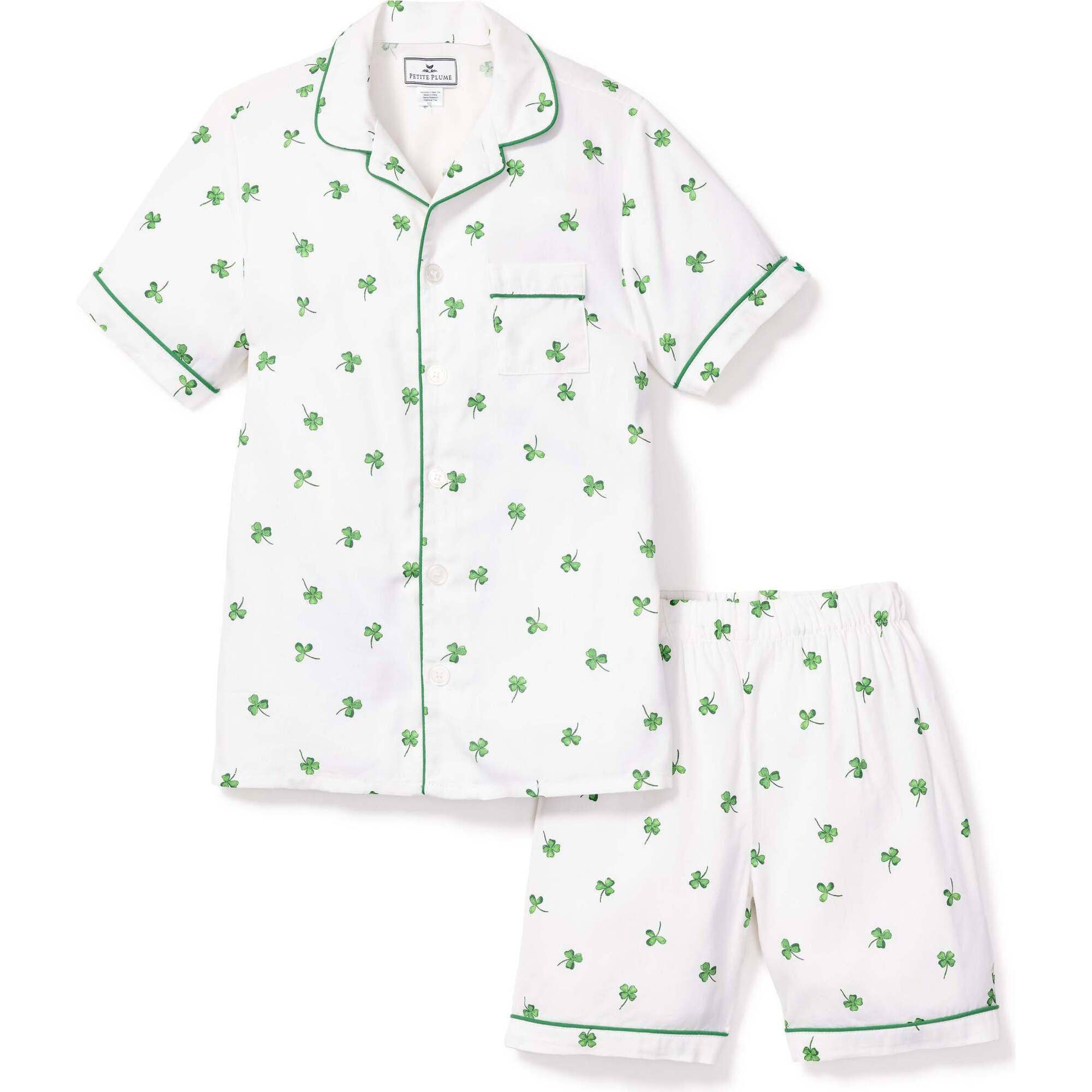 Kids Classic Short Set, Shamrocks - Petite Plume Mommy & Me Shop | Maisonette | Maisonette