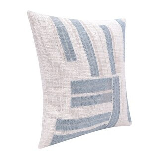 HomeRoots 20" X 20" Ocean Blue And Ivory 100% Cotton Striped Zippered Pillow - Bed Bath & Beyond ... | Bed Bath & Beyond
