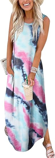 ANRABESS Women's Casual Loose Sundress Long Dress Sleeveless Split Maxi Dresses Summer Beach Dres... | Amazon (US)