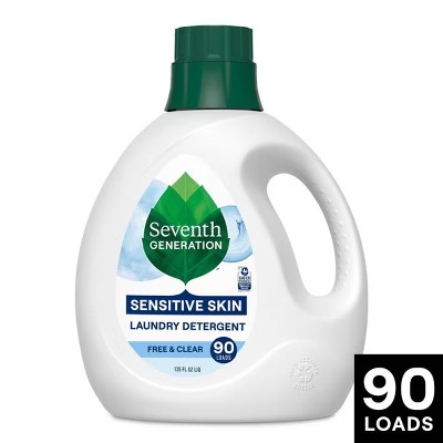 Seventh Generation Liquid Laundry Detergent - Free & Clear - 135 fl oz | Target