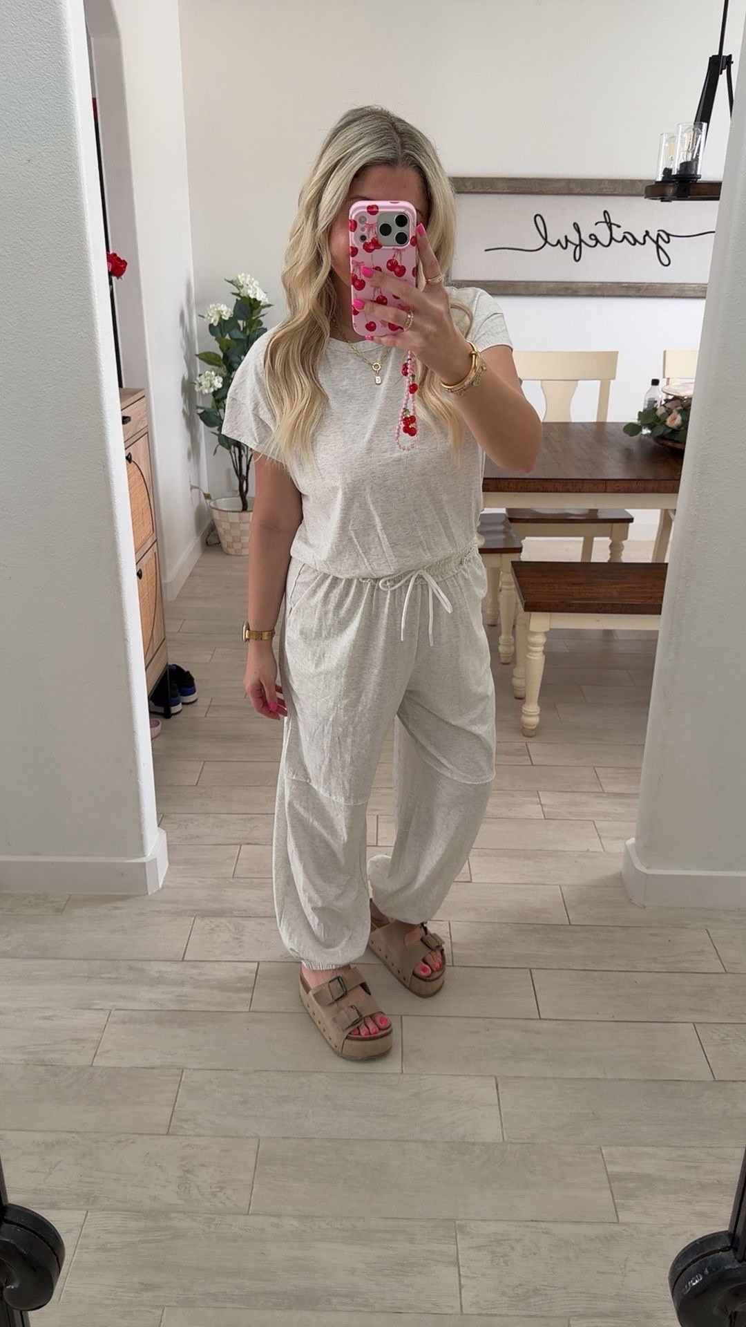 Easy comfy cute outfit
Small jumpsuit
Sandals tts

#LTKootd