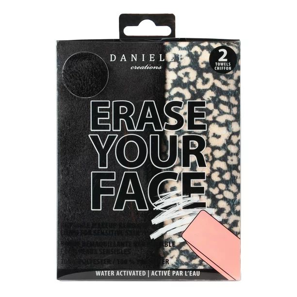 2-Pack Erase Your Face Makeup Removing Cloths, Black & Leopard - Walmart.com | Walmart (US)