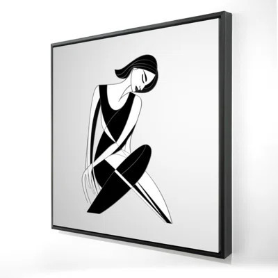 Sitting Woman - Figurative Beauty Framed Canvas for Home Decor | Wayfair North America