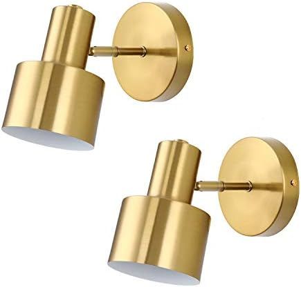 Amazon.com: Gold Wall Sconces Lamps Lighting Fixture ,Industrial Vintage E26 Wall Lamp Fixture Si... | Amazon (US)