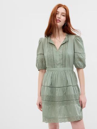 Puff Sleeve Lace Mini Dress | Gap (US)