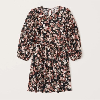 High-Neck Trapeze Mini Dress | Abercrombie & Fitch (US)