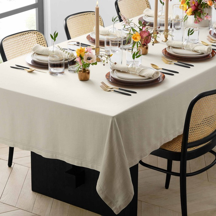 Linen Double Hemstitch Tablecloth | Williams-Sonoma