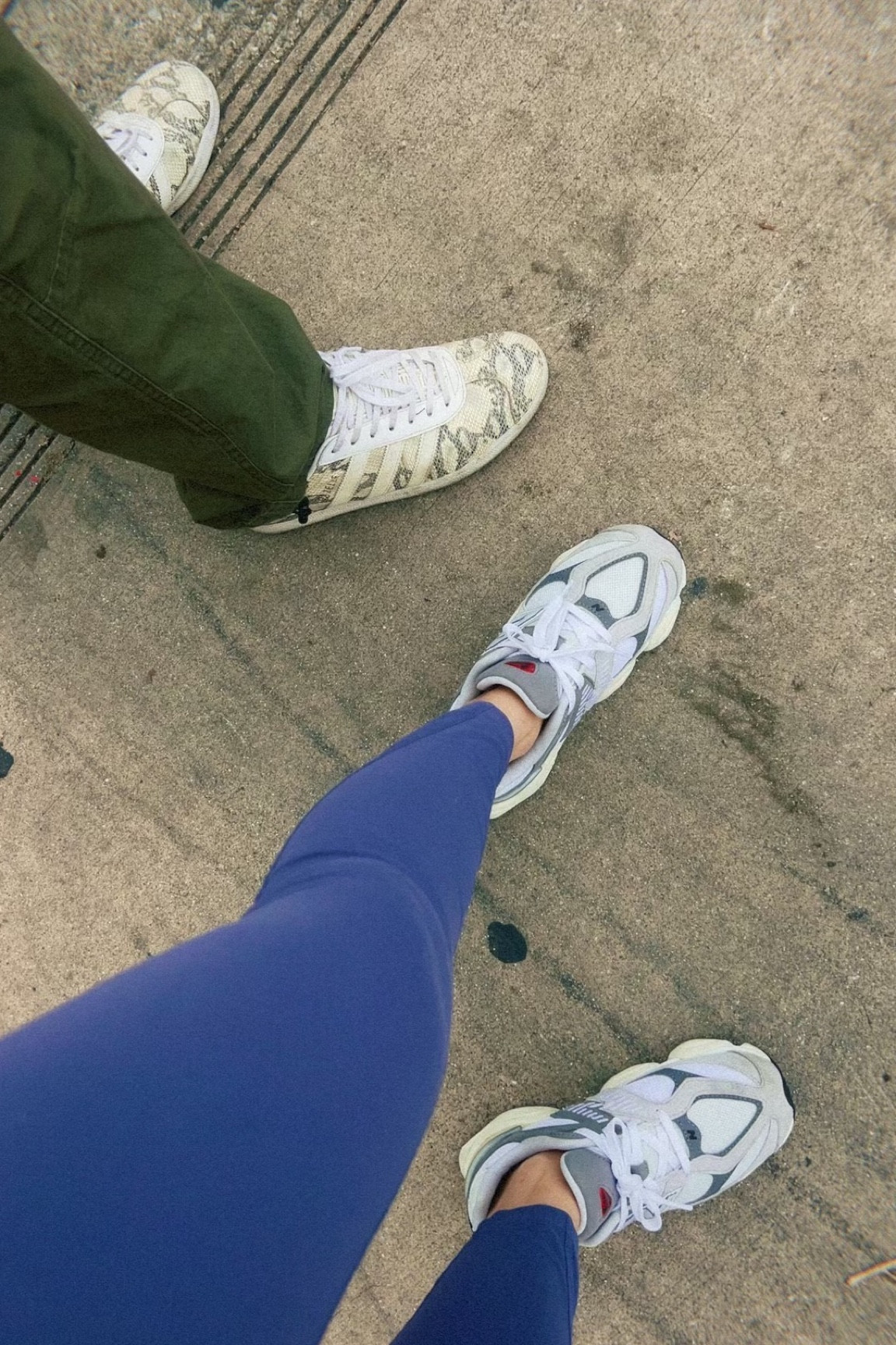 Uniqlo cargo pants, olive green pants, Adidas Stan Smith sneakers, snakeskin sneakers, Halara leggings, tummy support leggings, blue leggings, New Balance 9060 sneakers, neutral color sneakers, men's fashion shoes, women's activewear, casual footwear, sneaker enthusiasts, street style fashion, athleisure trend.

#LTKFitness #LTKShoeCrush