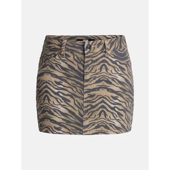 Madden NYC Women's Print Twill Mini Skirt, Sizes XXS-XXL | Walmart (US)