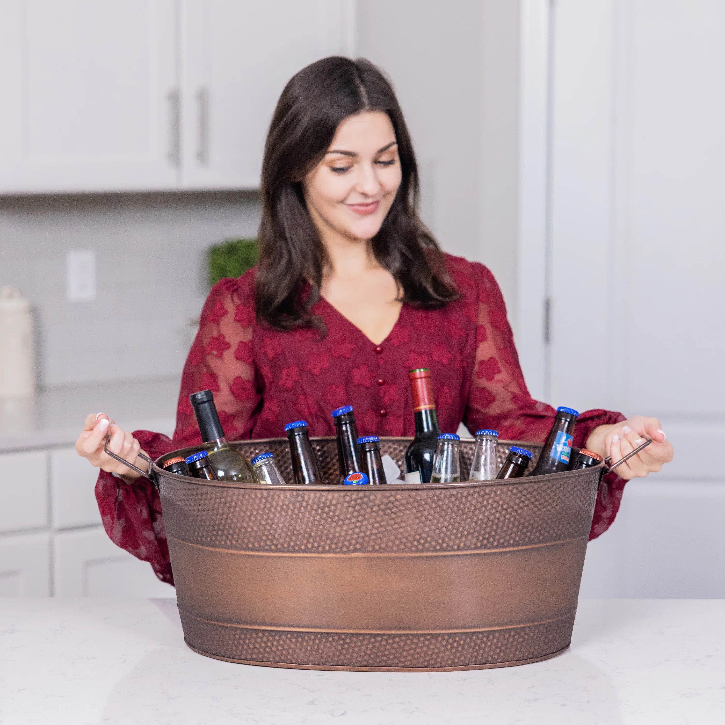 Williston Forge Wanita Hammered Galvanized Party Beverage Tub & Reviews | Wayfair | Wayfair North America