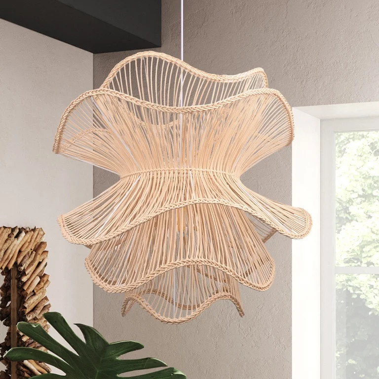 LittleGlovo Creative Flower-Shaped Rattan Pendant Light for Bar Counter - Walmart.com | Walmart (US)