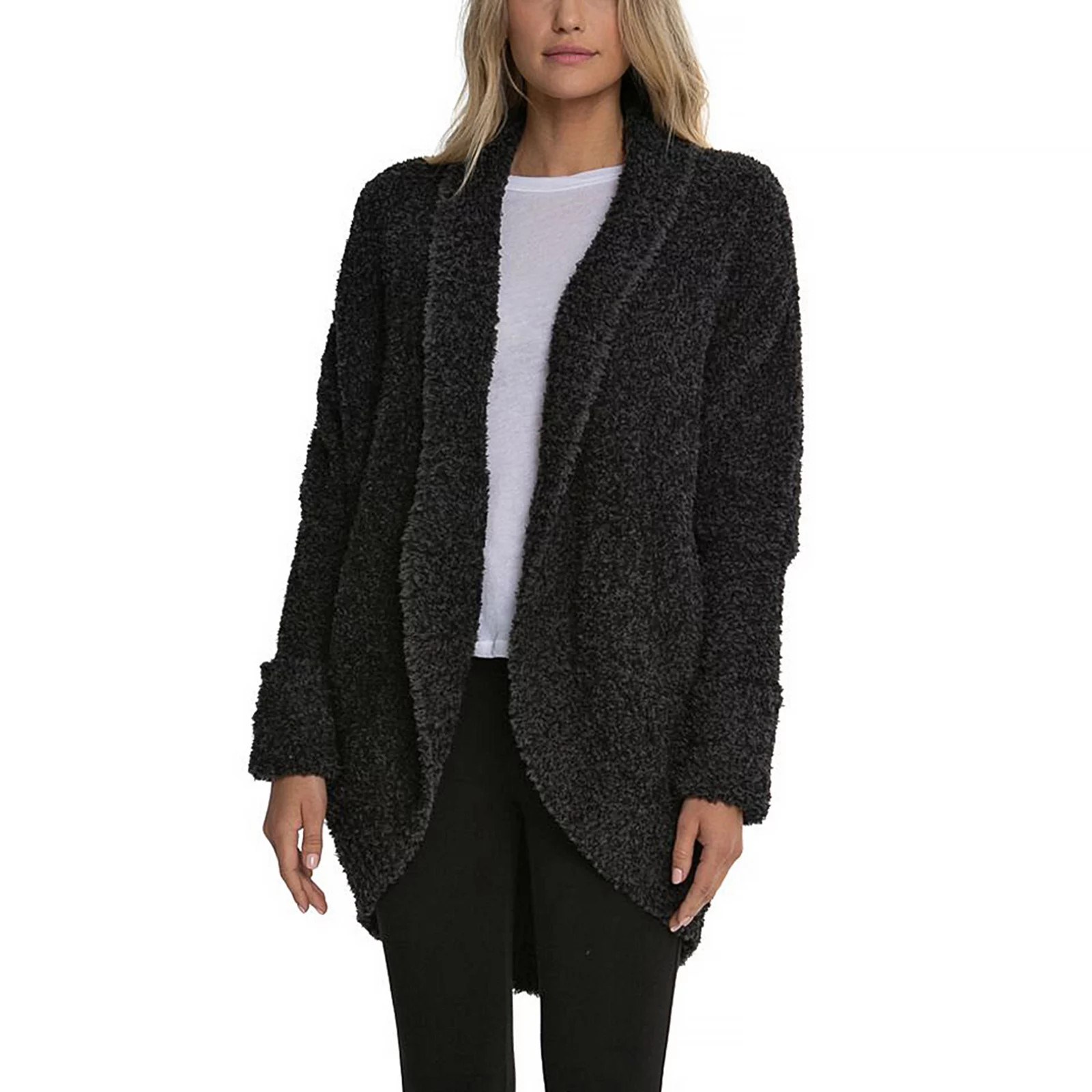Women's Barefoot Dreams CozyChic Cocoon Cardigan, Size: Large/XL, Black | Kohl's