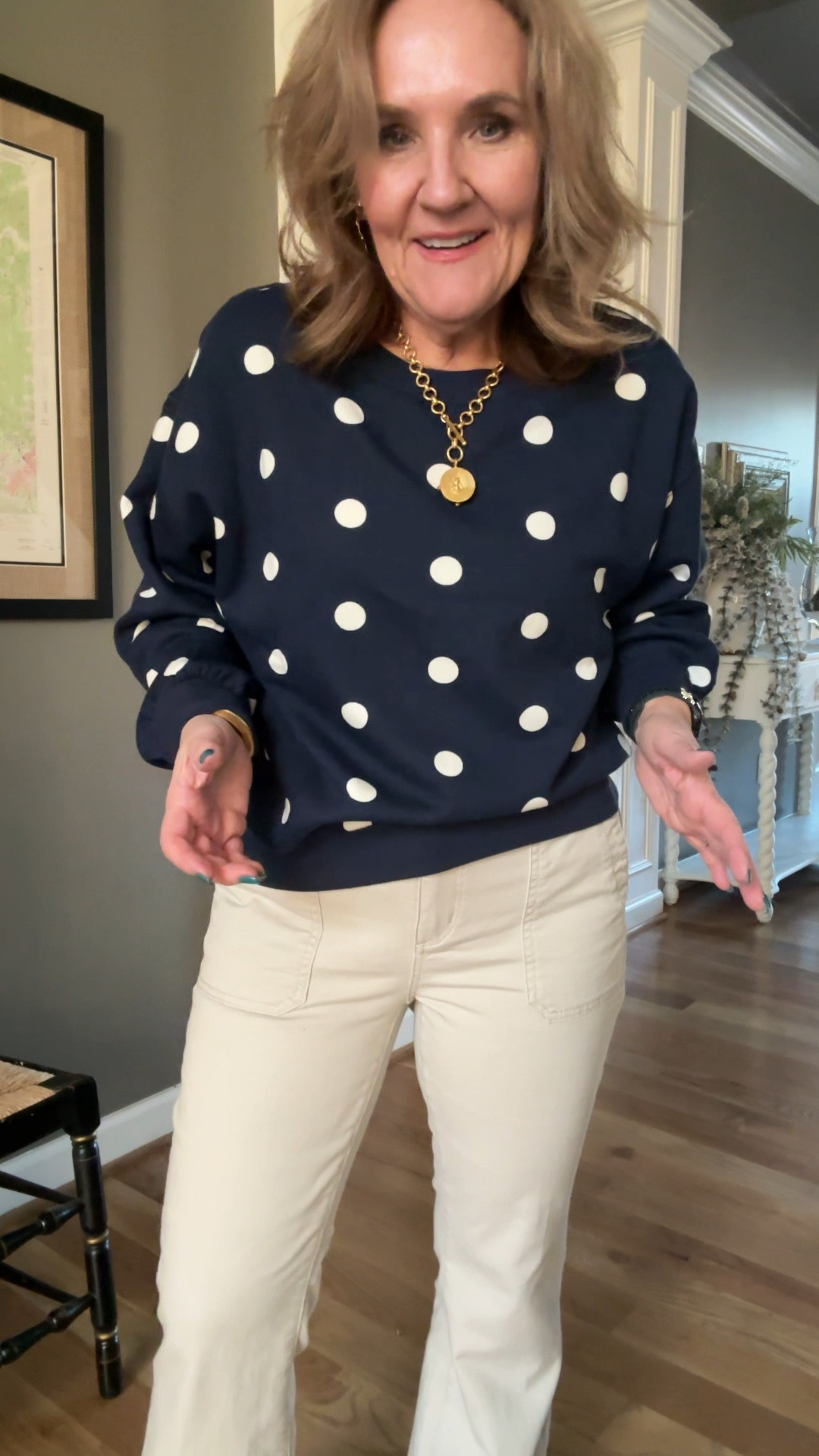 The cutest polka dot sweatshirt! Wearing a medium 

Jeans are a stone color. Wearing a petite 29. A bit snug. Id go your larger size 

Sneakers you gotta size down. Super cute! 


Adidas loft jeans new arrivals 

#LTKFindsUnder50 #LTKOver40 #LTKSaleAlert