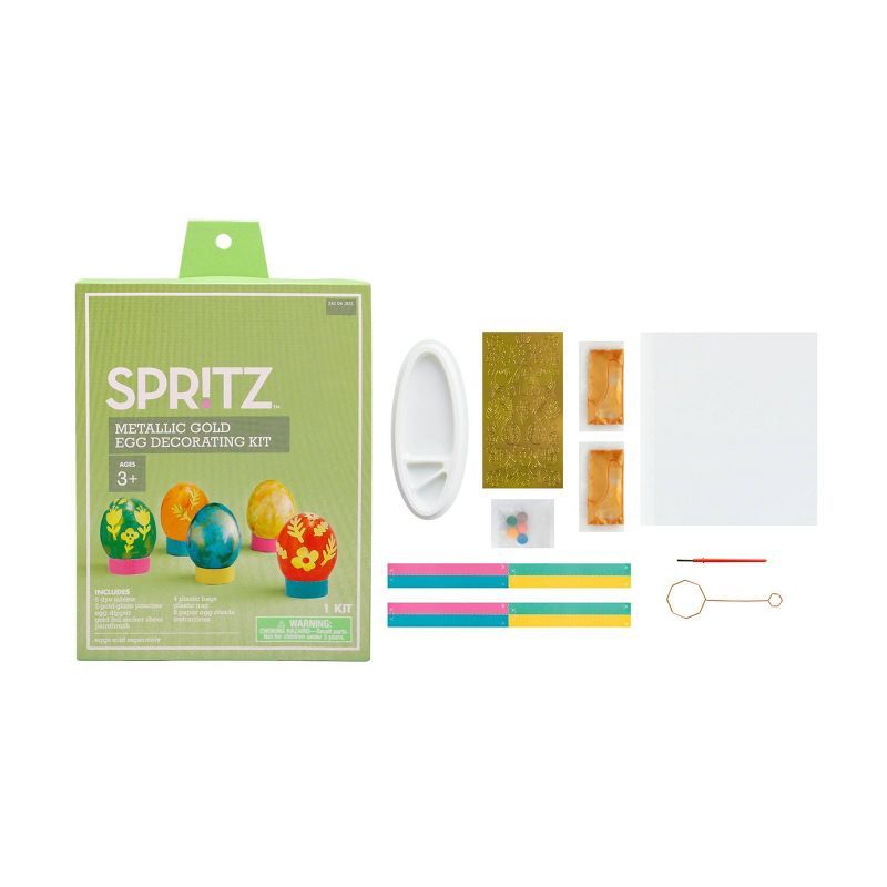 Metallic Gold Easter Egg Decorating Kit with Stickers - Spritz™ | Target