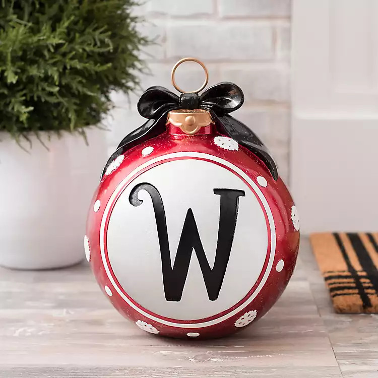 Snowflake and Bow Monogram W Ornament Statue | Kirkland's Home