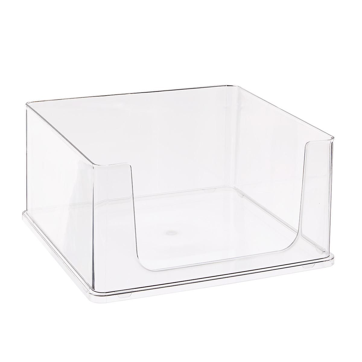 Wide Manhattan Open-Front Bin Clear | The Container Store