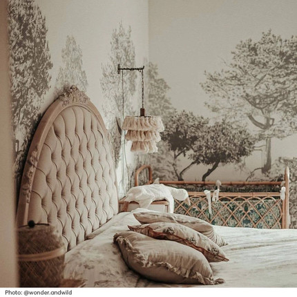 Hua Trees Mural Wallpaper Grey - Etsy