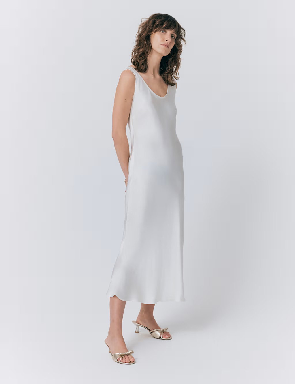 Satin Scoop Neck Midi Slip Dress | Marks & Spencer (UK)