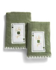 2pk Lucky Clubs Hand Towels | TJ Maxx