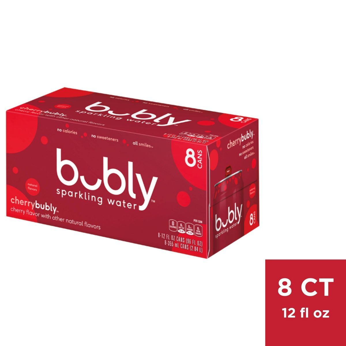 bubly Cherry Sparkling Water - 8pk/12 fl oz Cans | Target