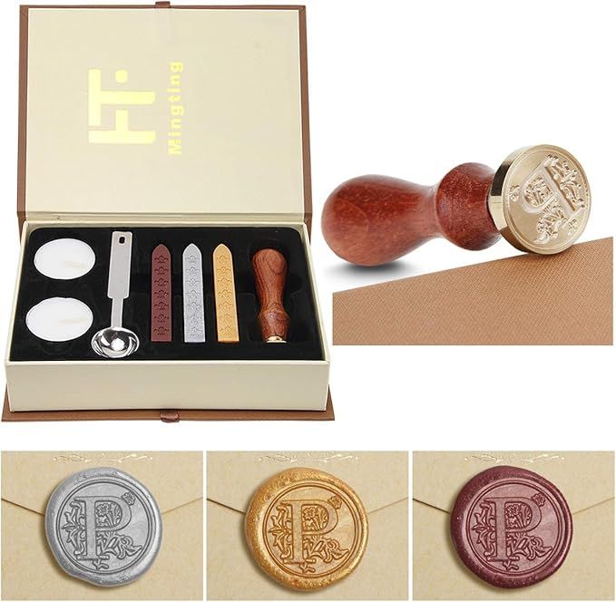 Mingting Wax Seal Stamp Kit,Mingting Classical Old-Fashioned Antique Wax Stamp Seal Kit Initial L... | Amazon (US)
