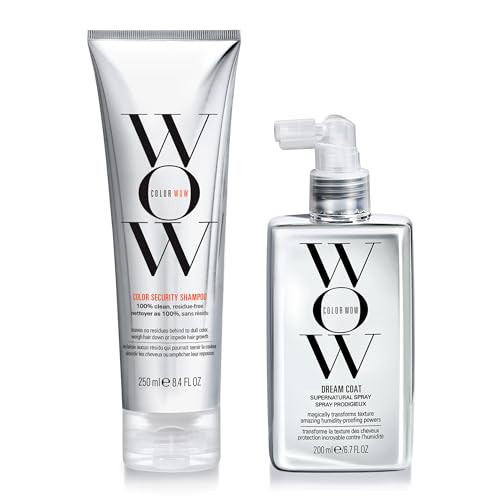 COLOR WOW Ultimate Frizz-Free Bundle - Award winning DREAM COAT and COLOR SECURITY SHAMPOO duo for long lasting frizz-free, shiny, glassy hair. Humidity-proof strands and built-in heat protection. | Amazon (US)